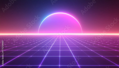 Retro Futuristic Neon Abstract Background