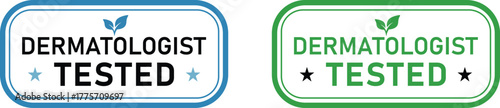 Dermatologist Tested | Dermatologist Tested Badges in Blue and Green | Assurance Seals for Skincare Products, Healthcare Marketing