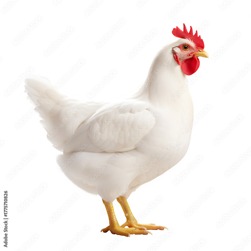 Fototapeta premium White chicken isolated on transparent background