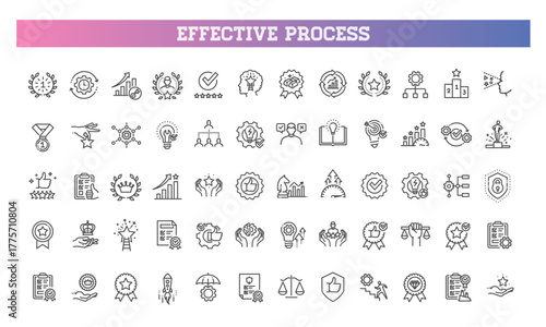 Effective Process. Line Icons Set