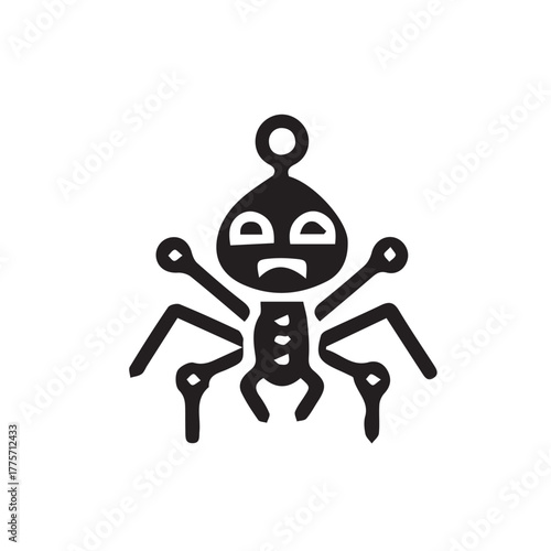 Cute cartoon alien bug creature with multiple legs and a round head, representing a sci-fi concept
