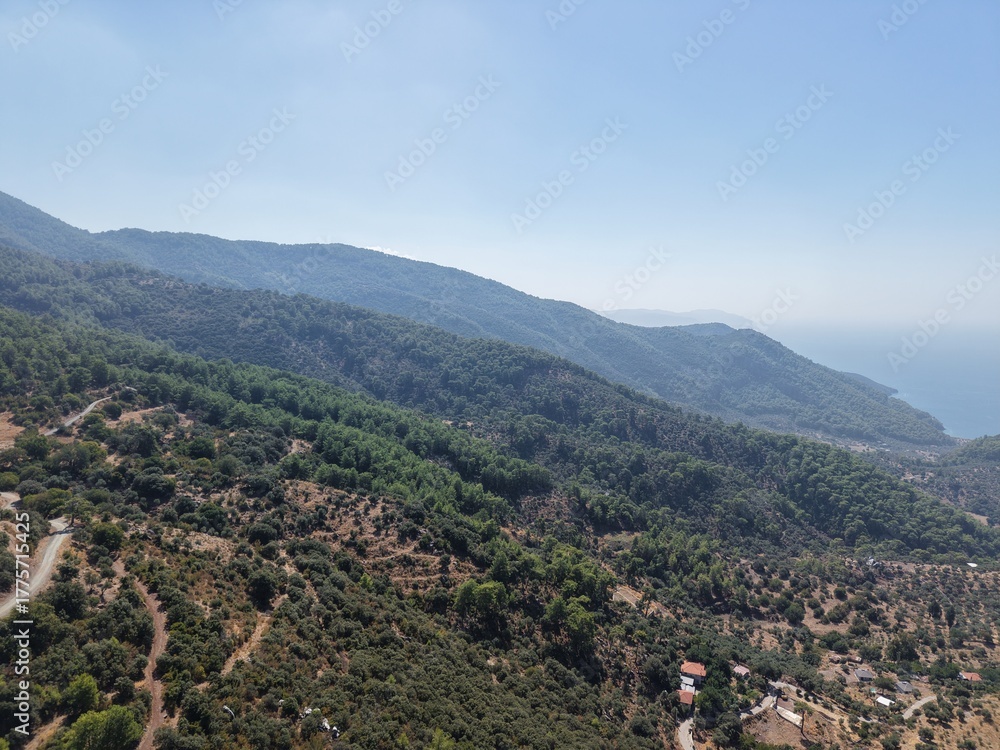 Obraz premium Aerial view of beautiful landscape