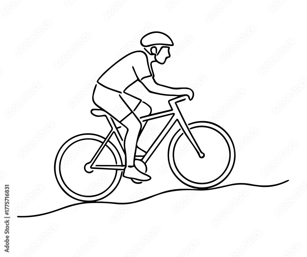 Fototapeta premium man riding a bike