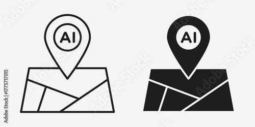 Minimal AI pathway icon showing a series of connected nodes in a clean mono-line style, representing data routes, algorithm paths, and intelligent system workflows. Ideal for machine learning and tech