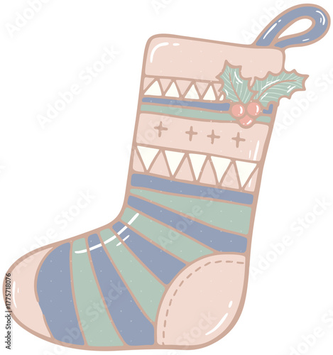 cute christmas stocking illustration
