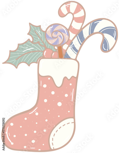 christmas stocking with candy canes