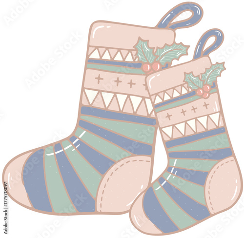 cute christmas stocking illustration