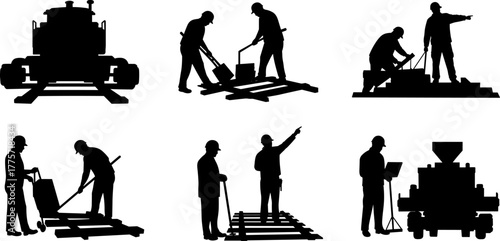 vector silhouettes of people with luggage