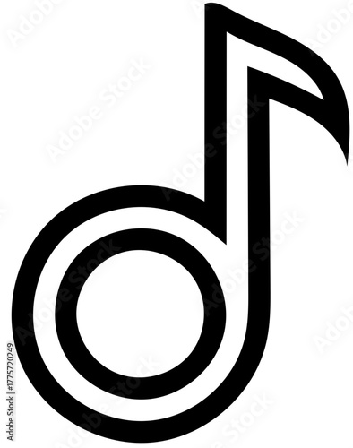Outline Whole Music Note Vector