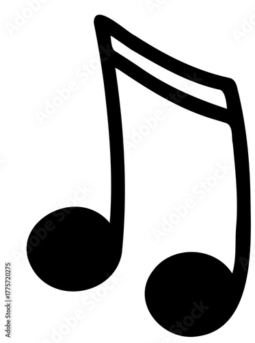 Black and White Eighth Notes Icon