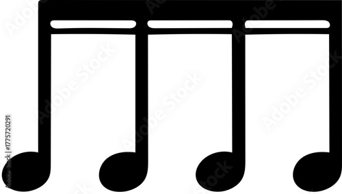 Melody Vector: Collection of Black and White Music Notes