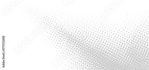 Abstract halftone diagonal wave pattern, fading gradient dots, modern digital minimal texture, elegant motion illusion design, clean composition with perspective flow