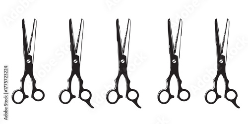 thinning shears duplicate icon vector
