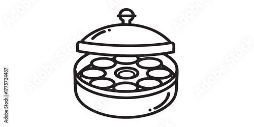 masala dabba spice box icon vector