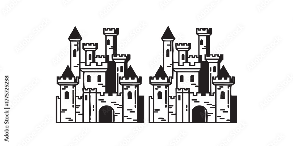Obraz premium toy castle duplicate icon vector