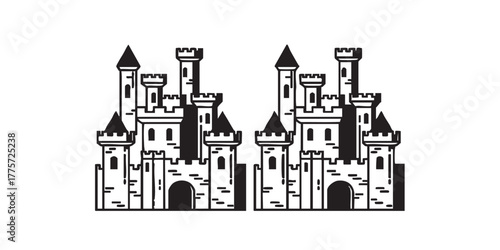 toy castle duplicate icon vector