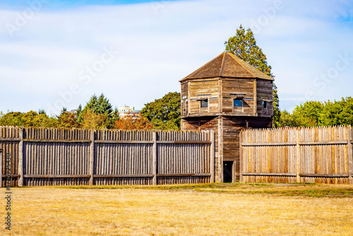 Historic buildings and barracks at Fort Vancouver National Site