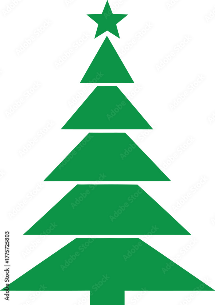 Obraz premium 🎄 An abstract, green Christmas tree vector illustration for your holiday season design and greeting card decoration
