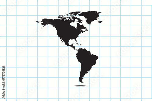 America map outline continental landmass silhouette vector