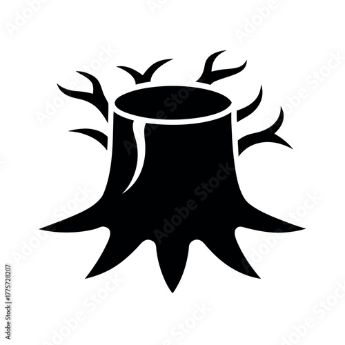 Tree Stump Silhouette Vector Design