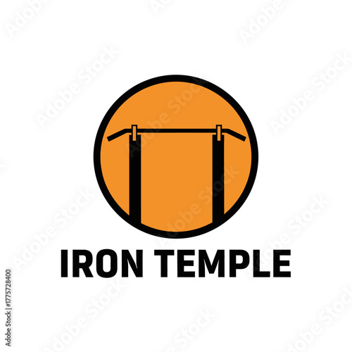 Minimalist Strength Training Logo Design for an Iron Temple Gym