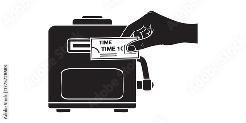 time clock punching icon vector
