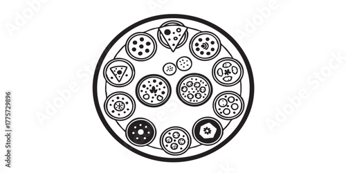 thali plate icon vector
