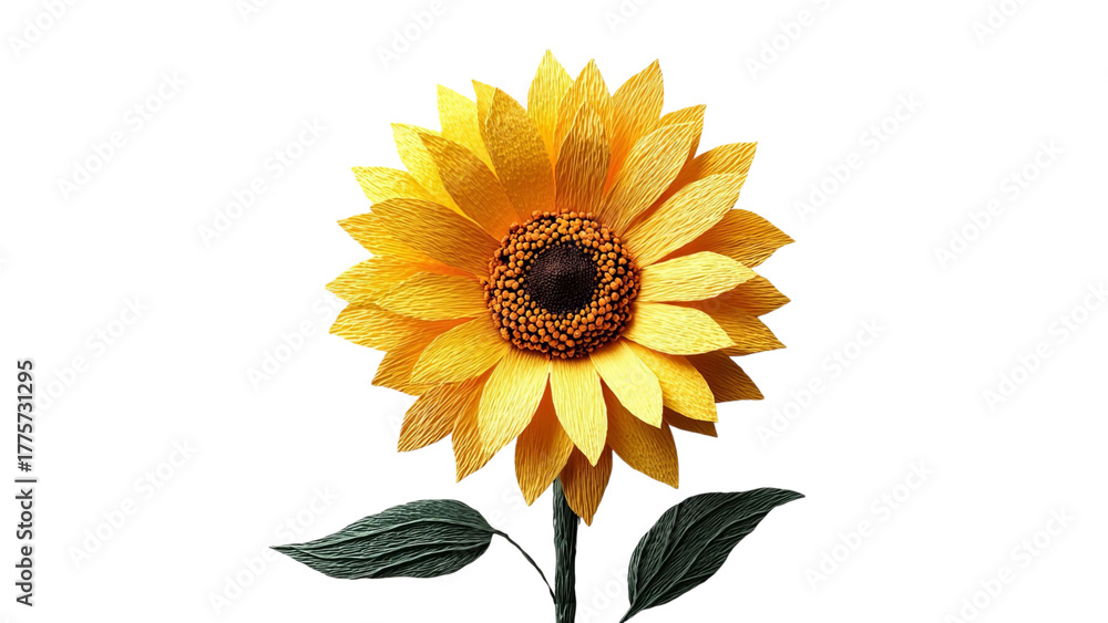 Naklejka premium PNG of A vibrant yellow sunflower with a dark center, symbolizing warmth and positivity.