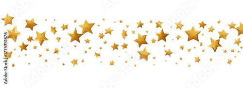 Gold star confetti explosion on black background