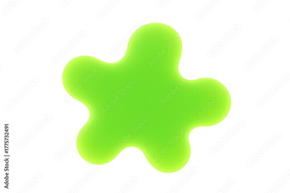 Obraz premium Green slime splash forming an amorphous blob, oozing liquid, abstract organic shape with transparent background