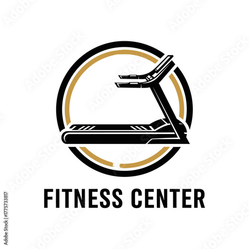 Dynamic Treadmill Emblem for Fitness Center Branding
