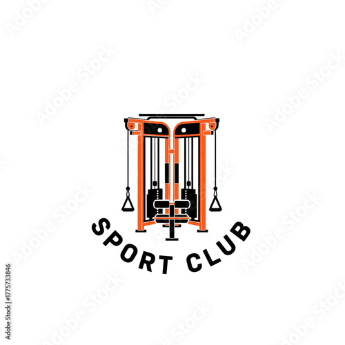 Dynamic fitness equipment logotype for a modern sport club gym
