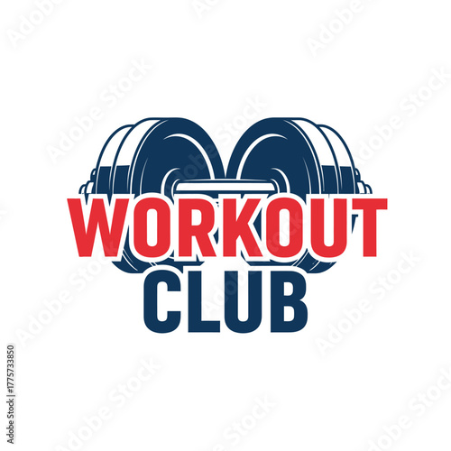 Bold workout club emblem for fitness enthusiasts and strength training pursuits