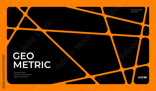 Crack Glass Shape Pattern. Abstract Geometric Background. Vector Shatter and Break Effect.