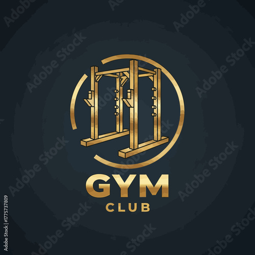Golden Gym Club Emblem: Reflecting Fitness and Strength in Luxury Design