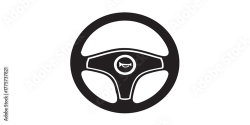 steering wheel icon vector
