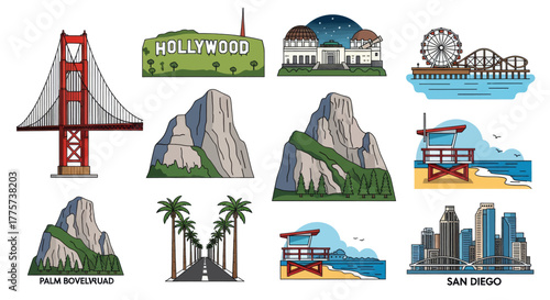 Iconic City Landmarks and Coastal Scenes from Various Destinations