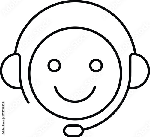 Customer Service Icon Black Line Symbol Support Help Center Assistant Client Call Operator Hotline Consulting Service Helpline