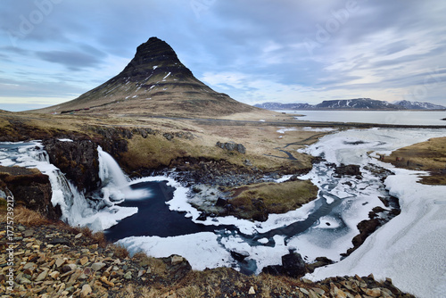 mountain lake in winter