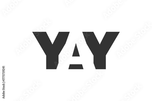 YAY logo design. Initial letter Y A Y bold font style for tech startups, consulting, corporate branding. Creative company name, headlines typography identity, trendy logotype.