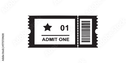 ticket admission stub icon vector