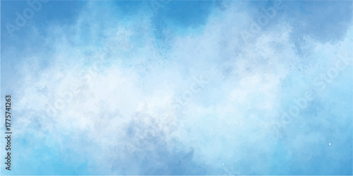 Bright fluffy white clouds in the blue sky texture create an abstract, bright nature background. Abstract textured vintage blue grunge paper with a rough ancient light-colored sky pattern. cloudy