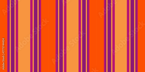 Vibrant vertical stripes in orange, purple, and peach create a bold, energetic pattern. Ideal for textiles, backgrounds, or website designs needing a playful yet sophisticated feel.