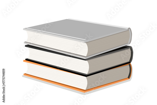 Realistic Stack of Hardcover Books Symbolizing Education and Knowledge