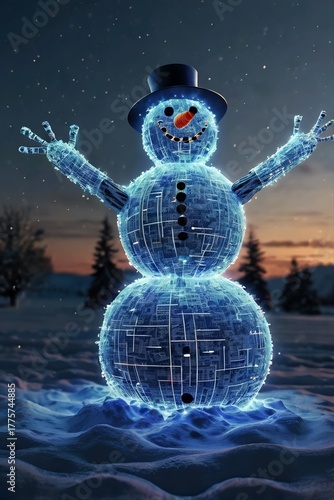 Artificial Intelligence Data Snowman