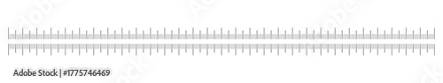 Ruler scale 30 centimeters without numbers. Measuring chart with 300 mm. Ruler scale, sewing tool template. Length measurement height, distance, math.