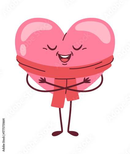 Heart embrace self-care and self-acceptance