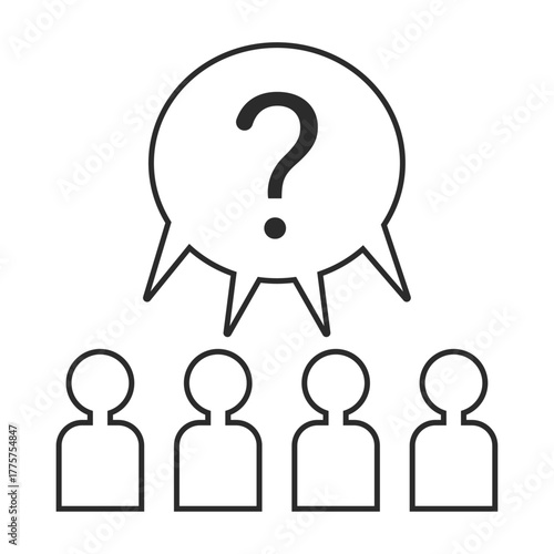 会議、ミーティング、Web会議のイラスト（疑問、はてな、不合意）