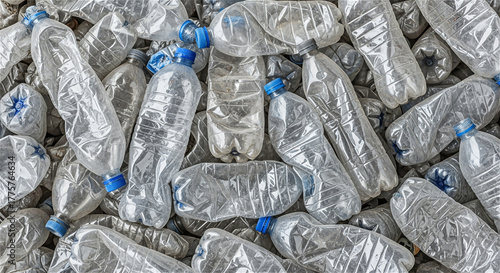 A pile of discarded plastic water bottles, environmental concept