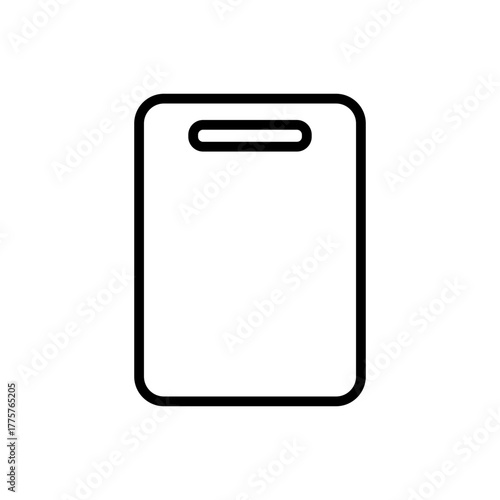 Outline cutting board kitchen wood line art icon
